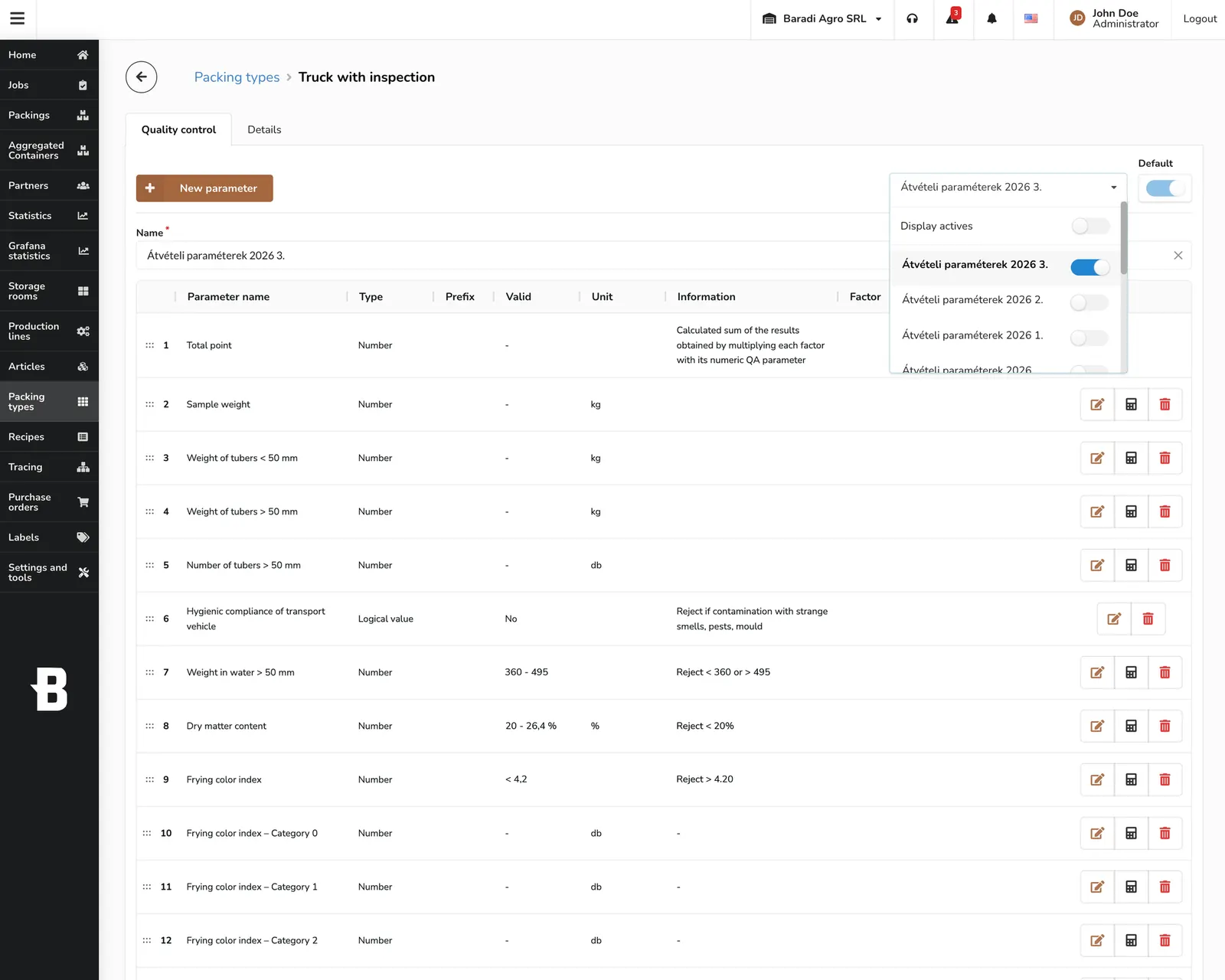 Verziózott minőségügyi átvételi küszöbértékek, explicit elutasítási szabályokkal